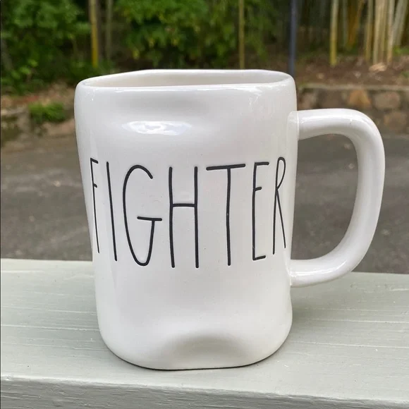 Rae Dunn “Fighter” White Ceramic Mug - Picture 1 of 4